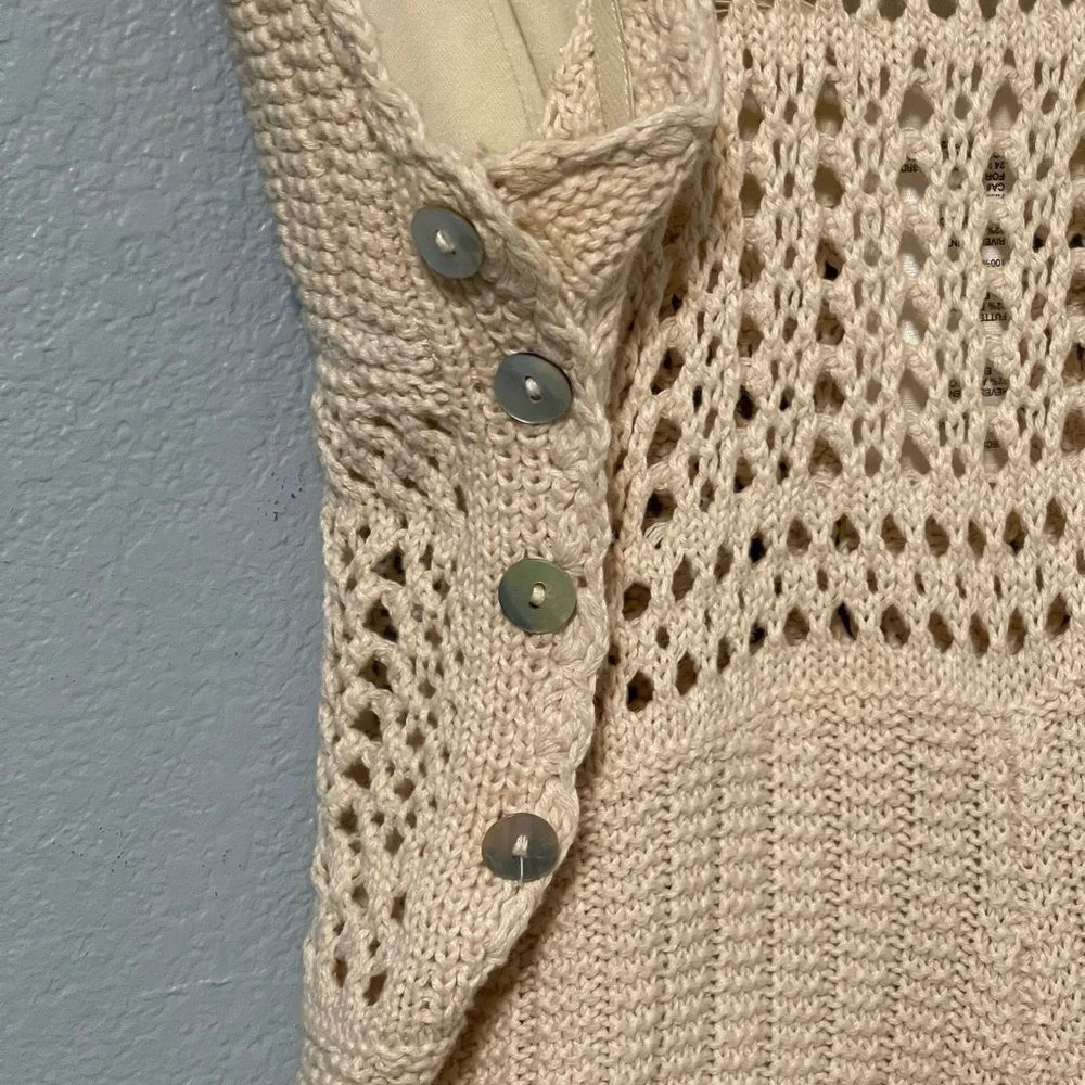 Kimchi Blue Crochet Lace Romper Ivory Boho Festival Indie Hippie Western Medium - Picture 8 of 11